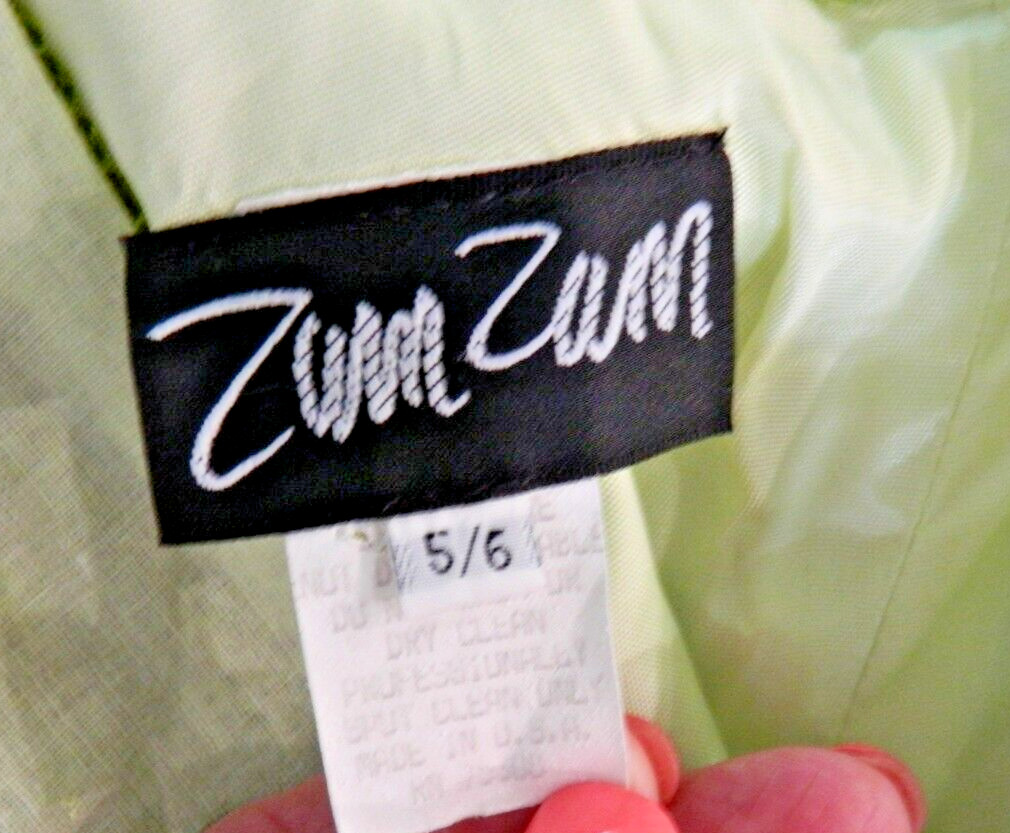 Vtg. Zum Zum Lime Green Sequin Special Occasion Prom Dress sz 5/6