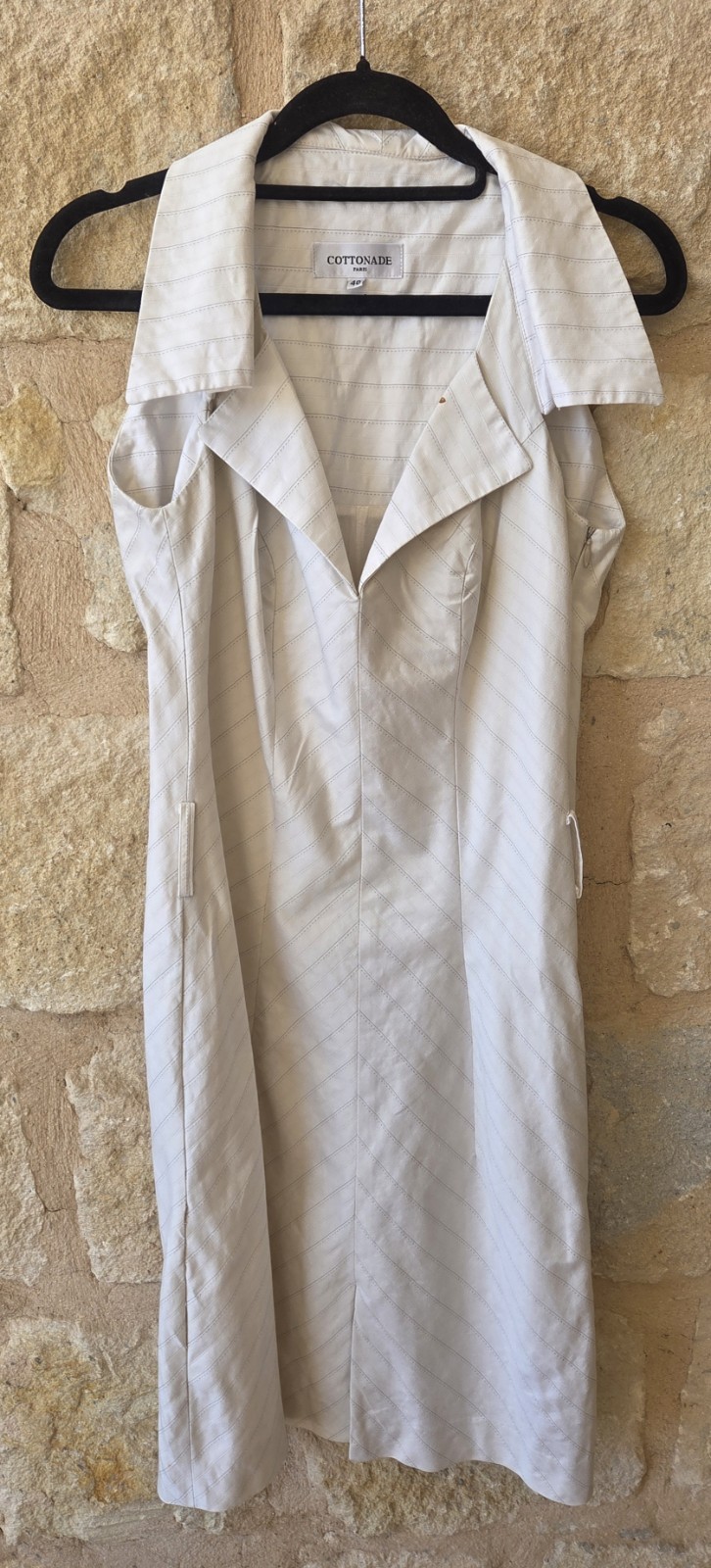 Vintage Cottonade Paris Pinstripe Sleeveless Blazer Dress