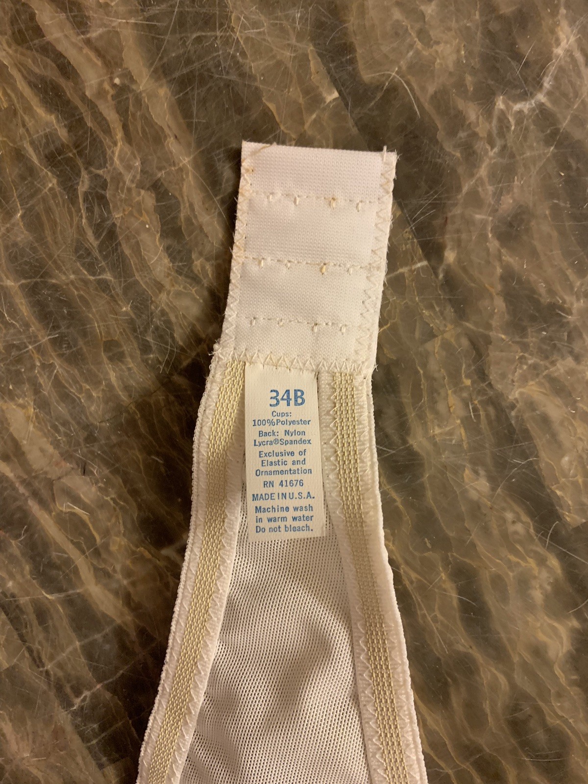 Vintage Strapless Bra White Underwire Seamless Nylon Lycra Spandex 1970s NEW 34B
