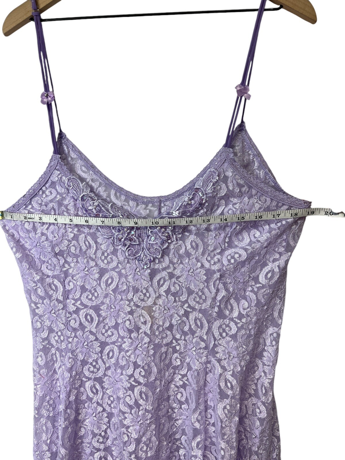 Vintage Intimate Attitudes Purple Stretch Lace Chemise Mini Lingerie Dress 3X