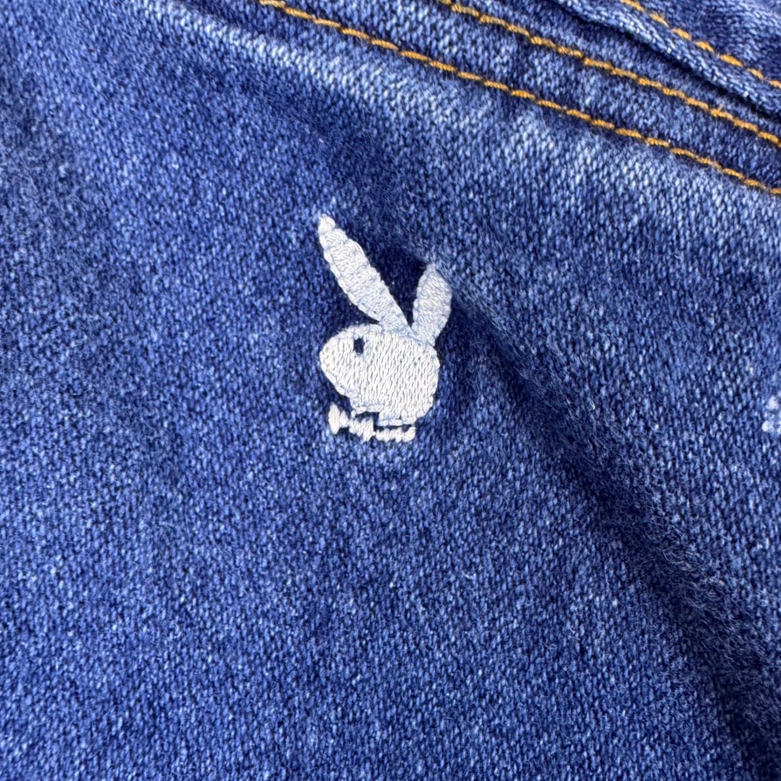 Vintage Playmate Playboy High Waisted Mom Jeans Medium Wash Blue Bunny Logo 26