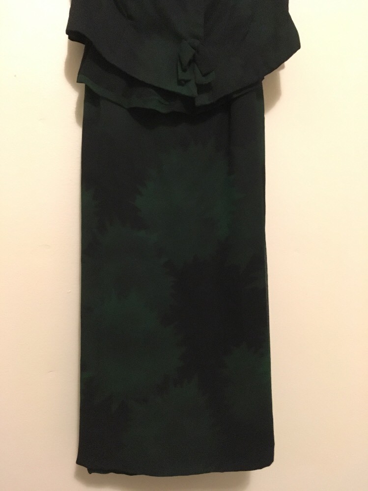 Green And Black 2 Pieces Dress Evening Wear Vintage 1980s Custom