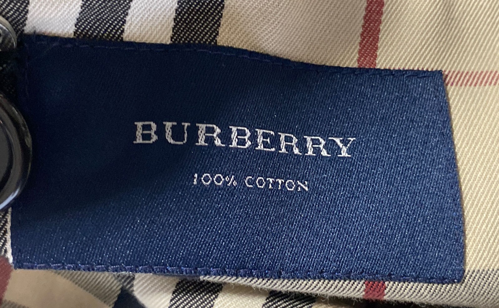 Vintage Burberry London Women&rsquo;s Blue Cotton Trench Coat Made in England Sz 10