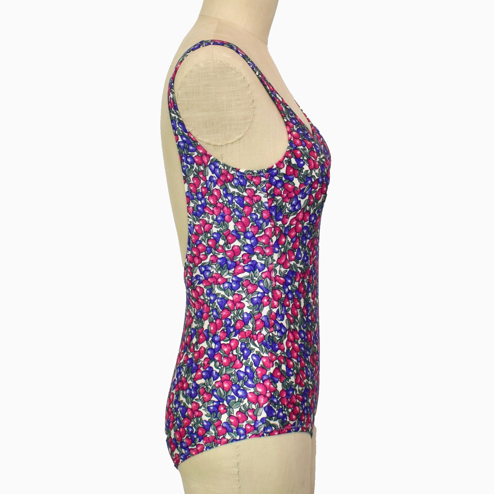 Vtg 70s EMANUEL UNGARO PARALLELE Paris Fruit Print One Piece Swimsuit XS – S