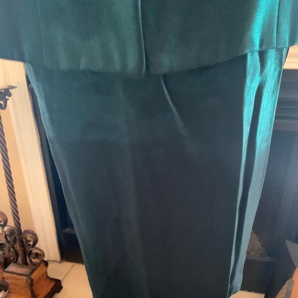 Alex Evenings vintage green emerald 2 piece skirt church wedding suit