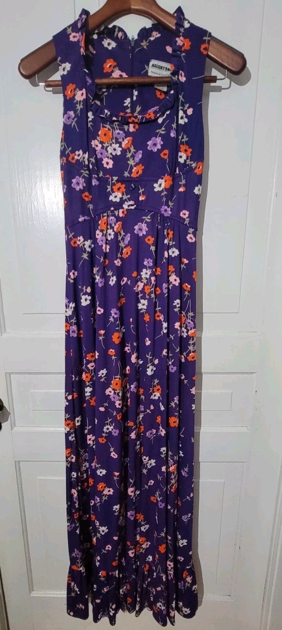 Mary Tyler Moore Hippie Floral 70s Meleny Road Sylvia Madon Floral Maxi Dress S