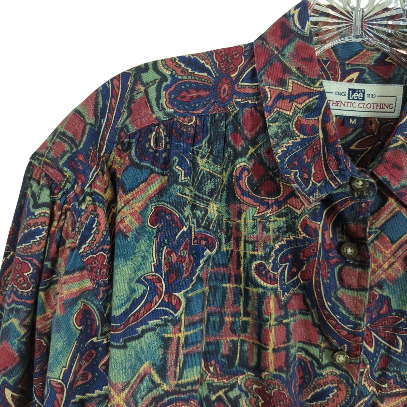 Vintage Lee Authentic Clothing Long sleeve Art Paisley Floral Button up blouse M