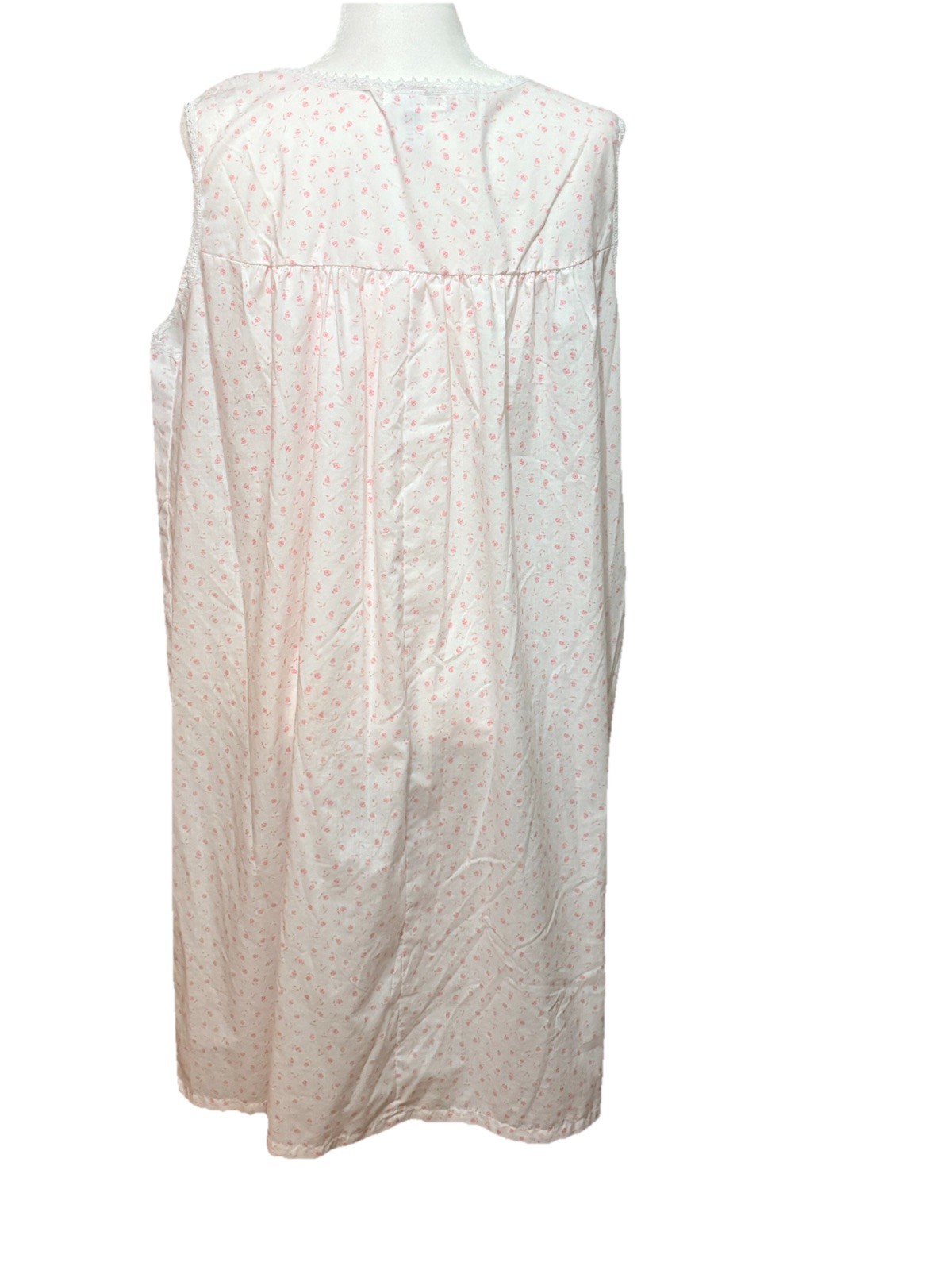 VTG 2001 Sears Fundamentals 2pc Nightgown Robe Set 1X Pink Floral