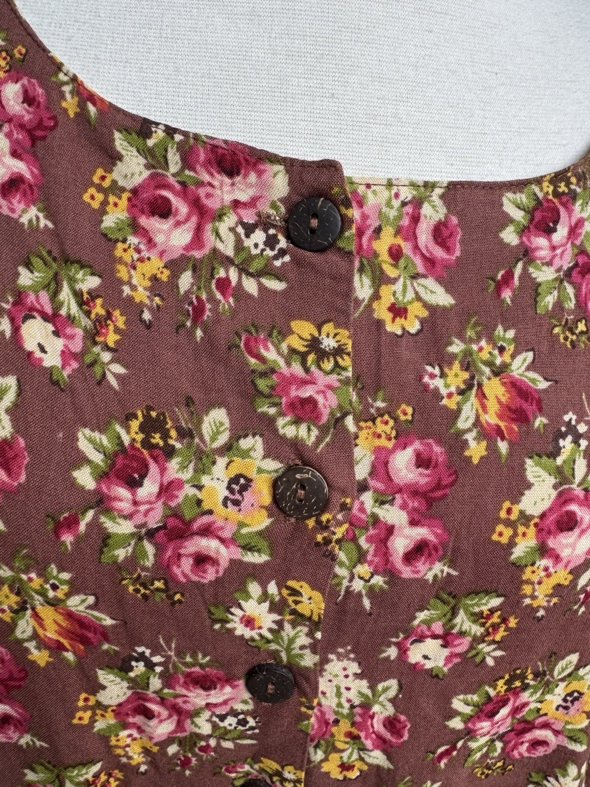 Vtg 90’s April Cornell Patchwork Cottagecore Grunge Dress Pink Brown Floral XXL