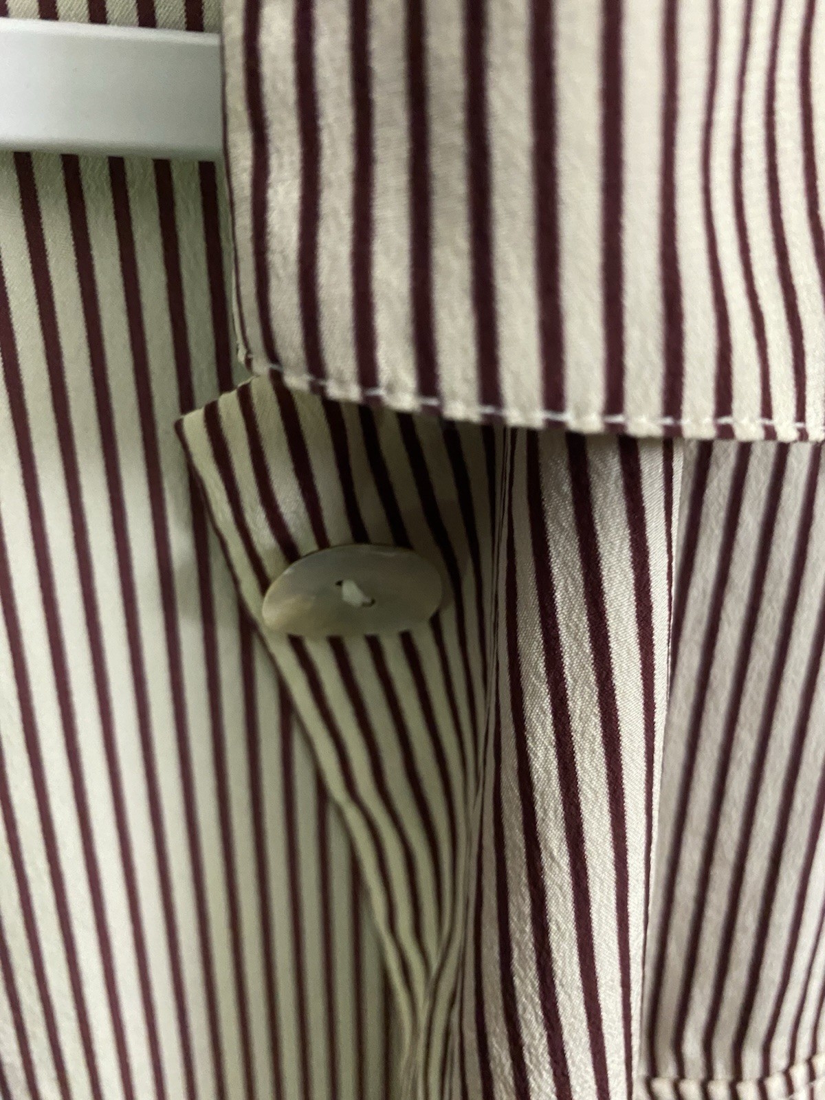 Vintage Lee David Woman Collection L 100% Silk Striped Front Pockets Shirt Top