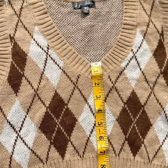 Vintage y2k 2000s brown & tan argyle sweater vest