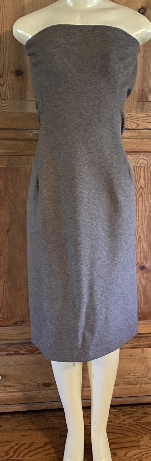 Vintage 1990’s Pamela Dennis Couture cashmere strapless grey dress size 12