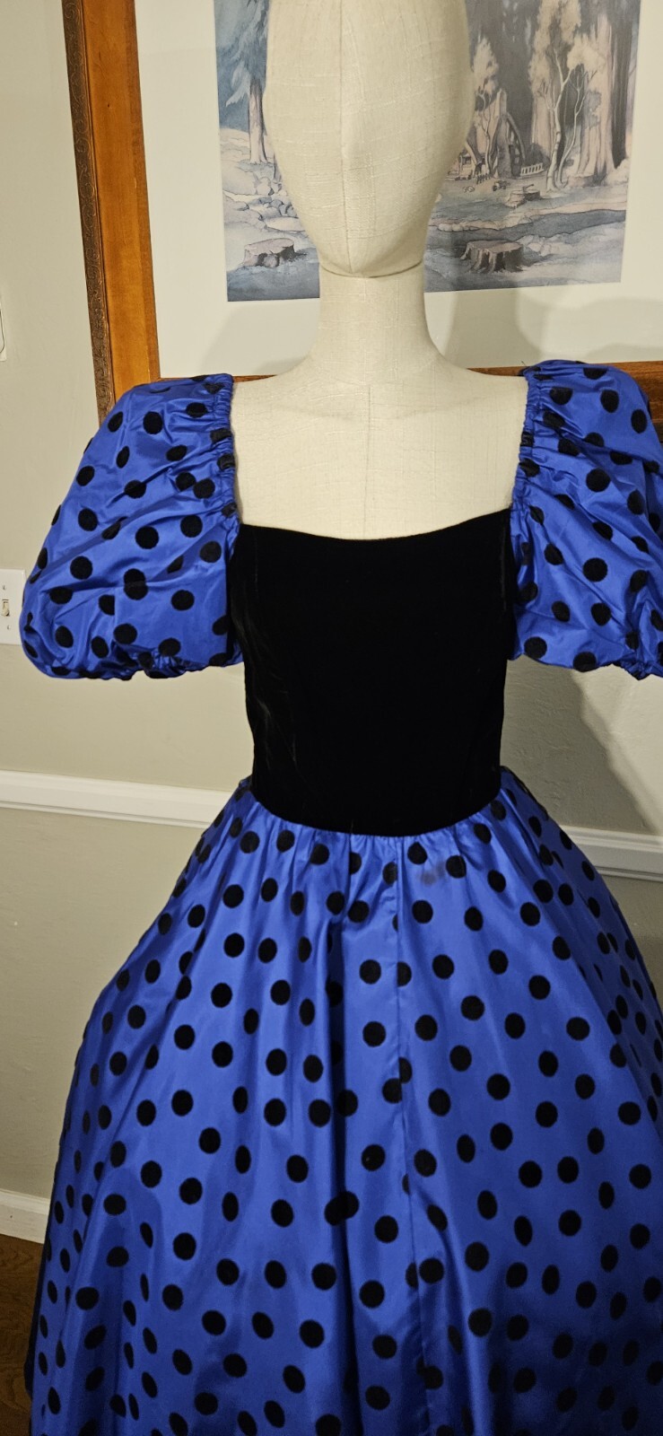 Vintage 1980s Purple Polka-dot Prom Dress By ACT I as Pictured