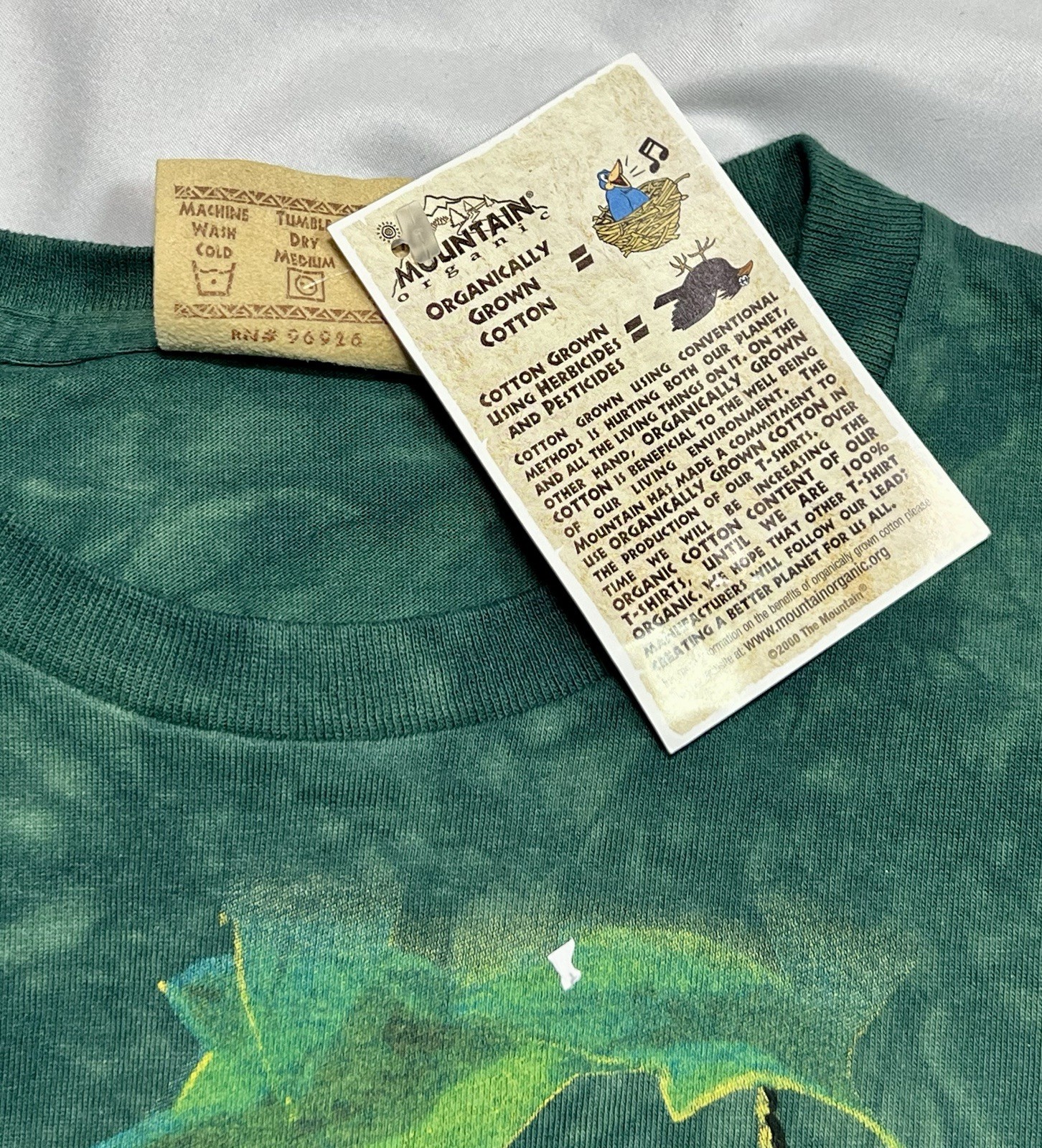 Vtg 2001 The Mountain Birdhouse T-Shirt NWT Deadstock Organic Cotton Wren Bird L