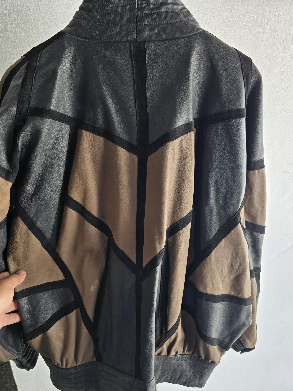Rare Vintage Yves Saint Laurent Patchwork Leather Batwing Jacket 80s YSL Paris
