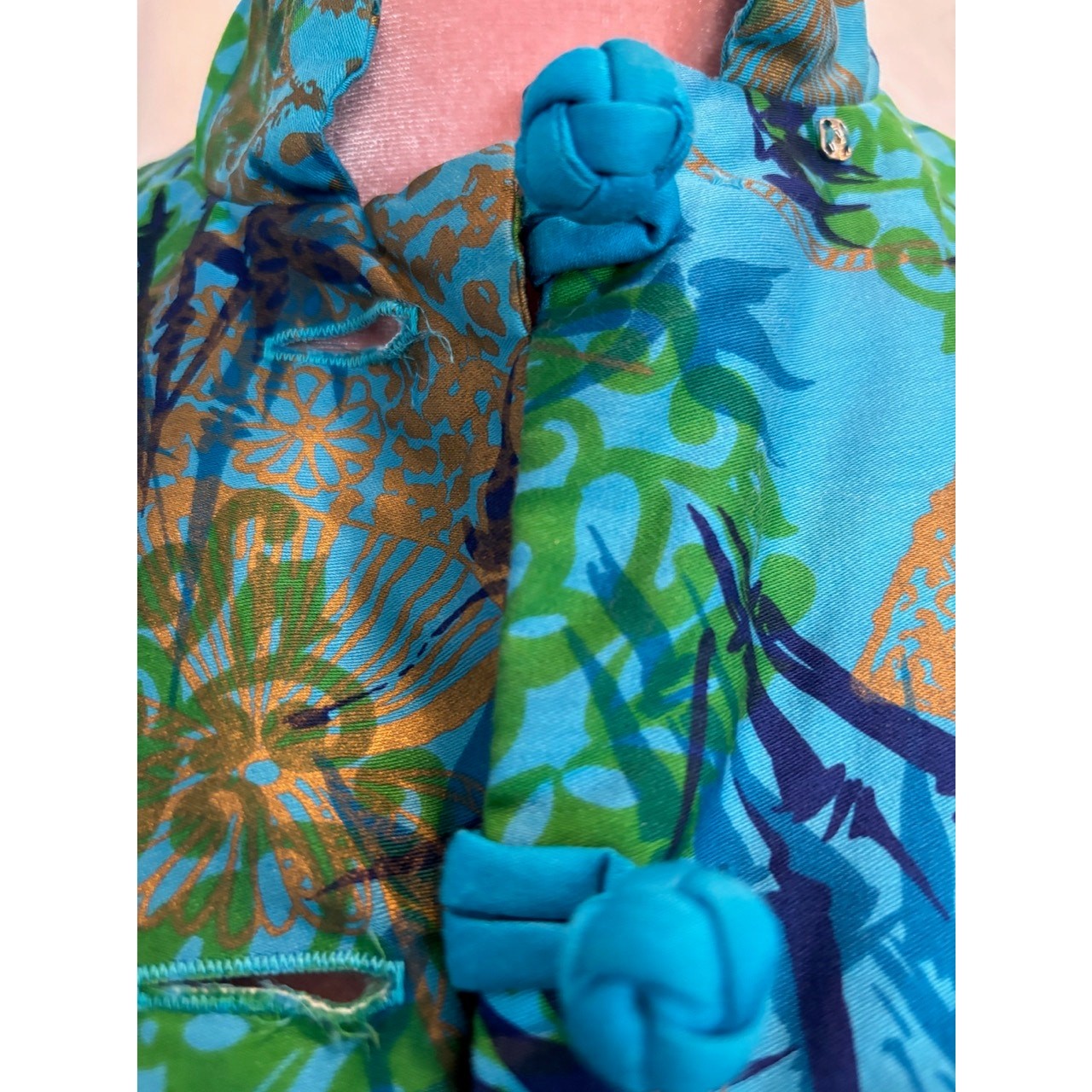 VTG 60 Alice Polynesian Fashions Jacket Pant Set TIKI Outfit Botanical Bamboo XS