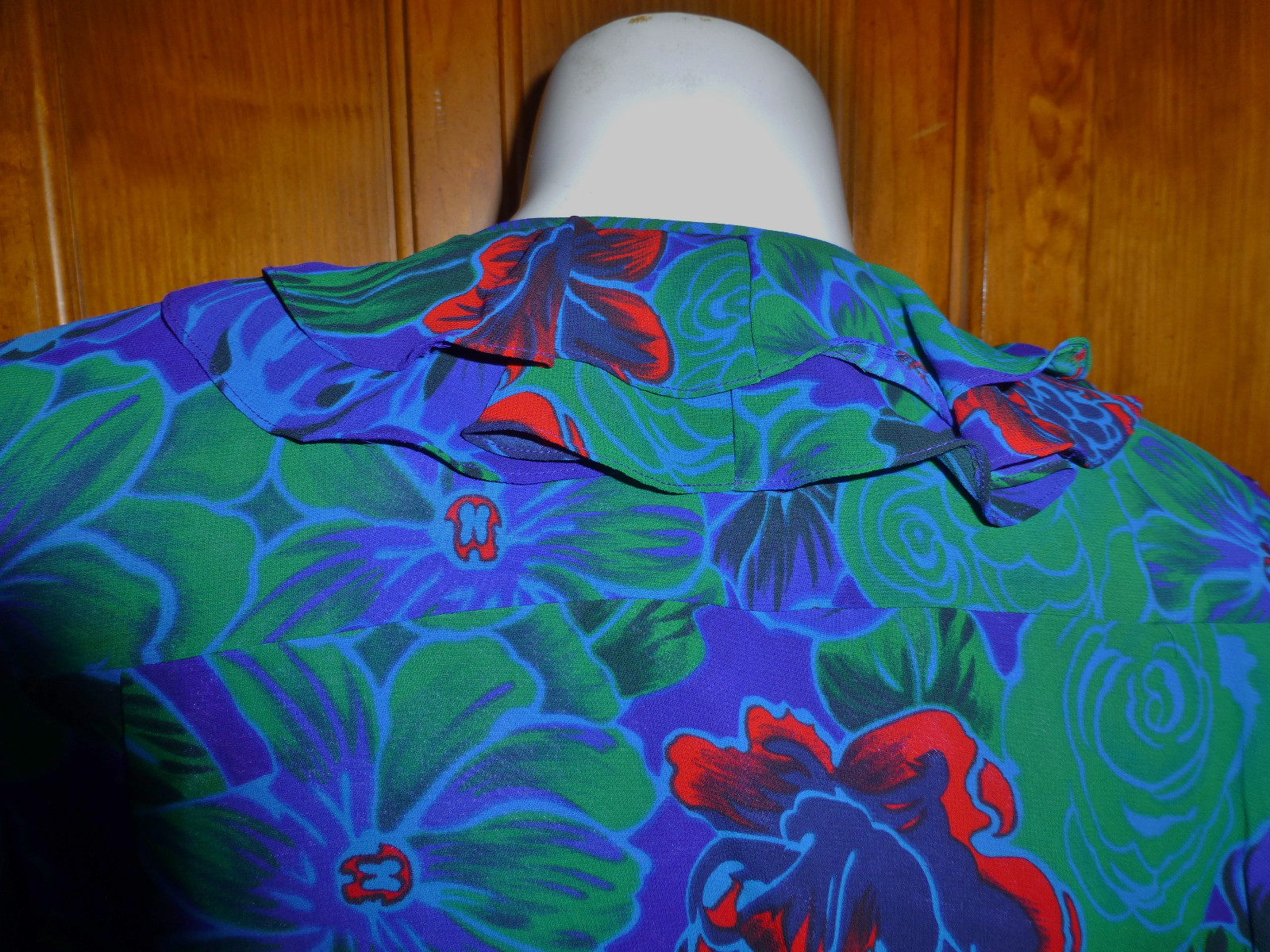 Vtg 80s Floral Georgette Freis Style Sequins Ruffles Boho Hippie GIPSY DRESS XL