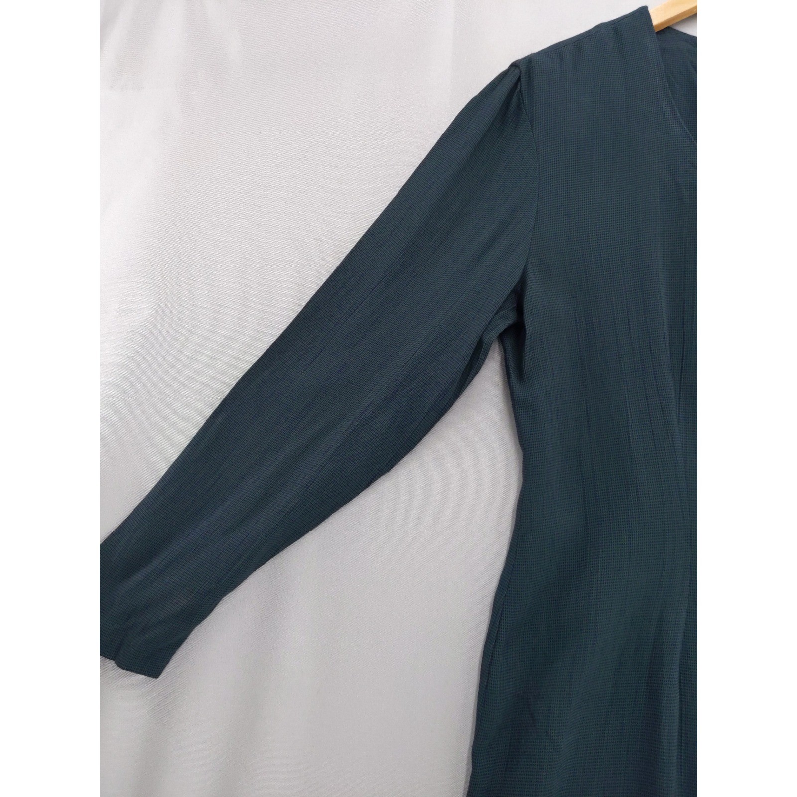 Vintage 90s EXPRESS Rayon Button Front Maxi Dress Sz L Green Check Tie Back