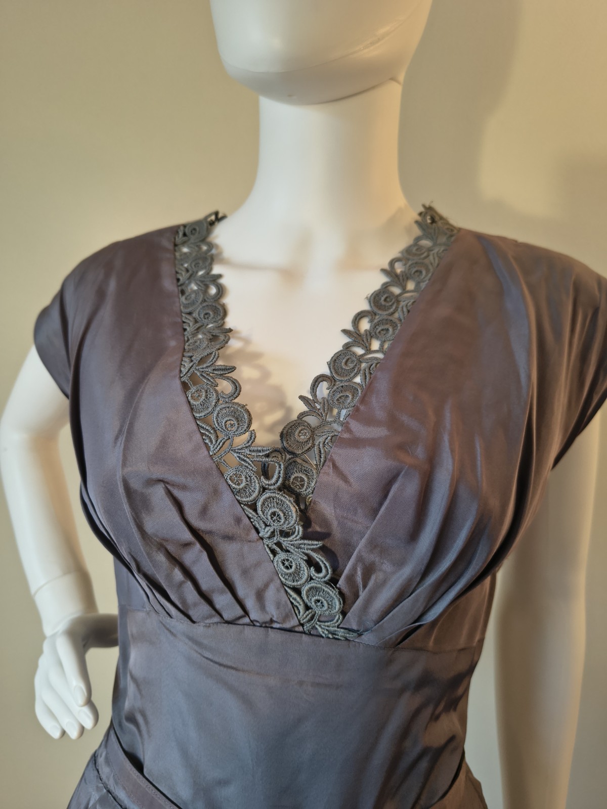 Vintage 50&rsquo;s Parness Feinstein 2pc Purple Sharkskin Taffeta Cocktail Dress