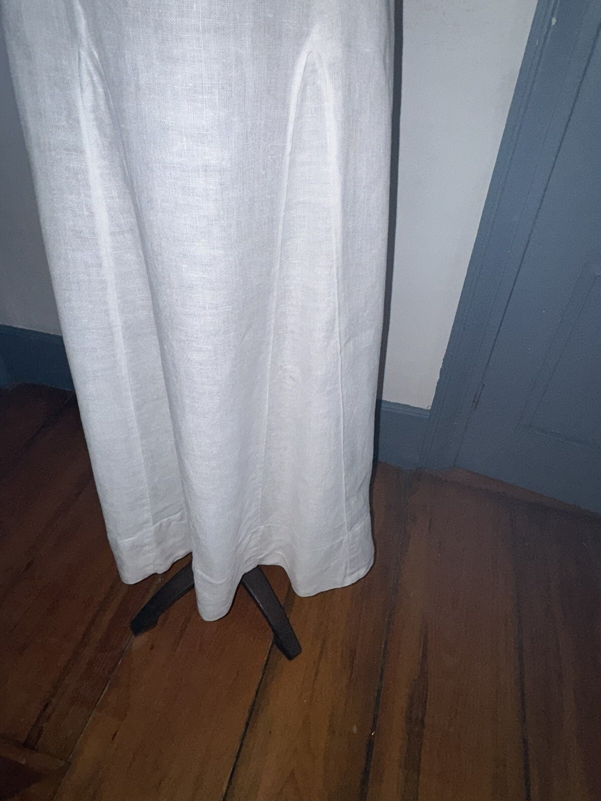 Antique C1910 Edwardian Ladies White Linen & Organdy Tennis Dress Unusual Find