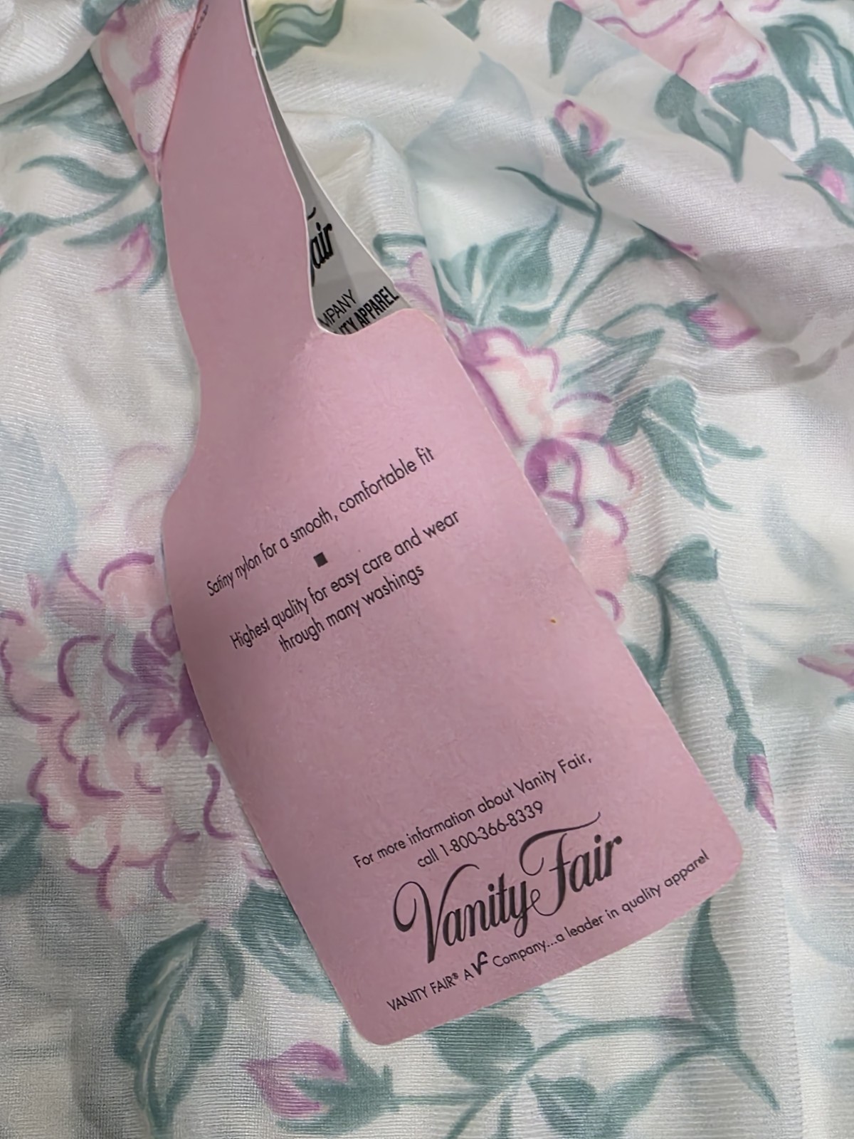 Vanity Fair Vintage Pink Green White Rose Flower Nylon Cotton Panties Size 6 NWT