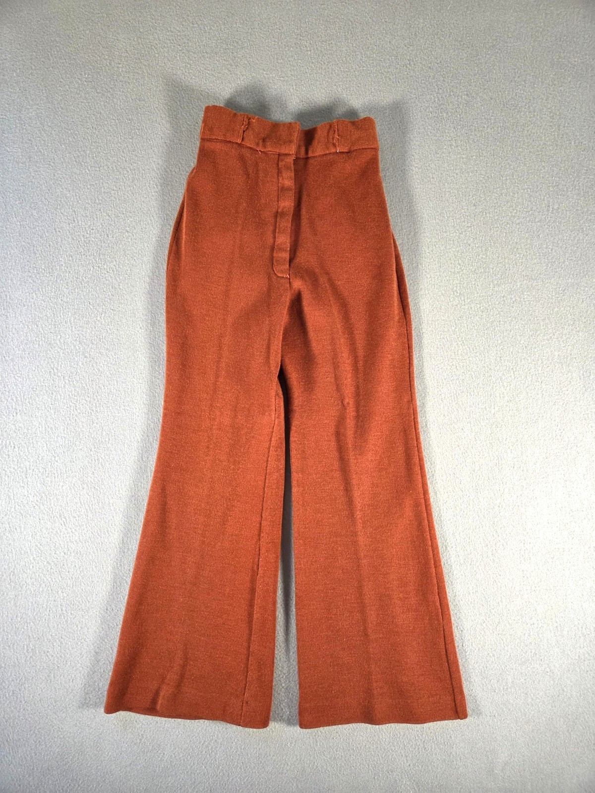 Vintage Bell Bottoms Womens XS 22×26 Orange Flare Wide Leg High Waist 70s ILGWU