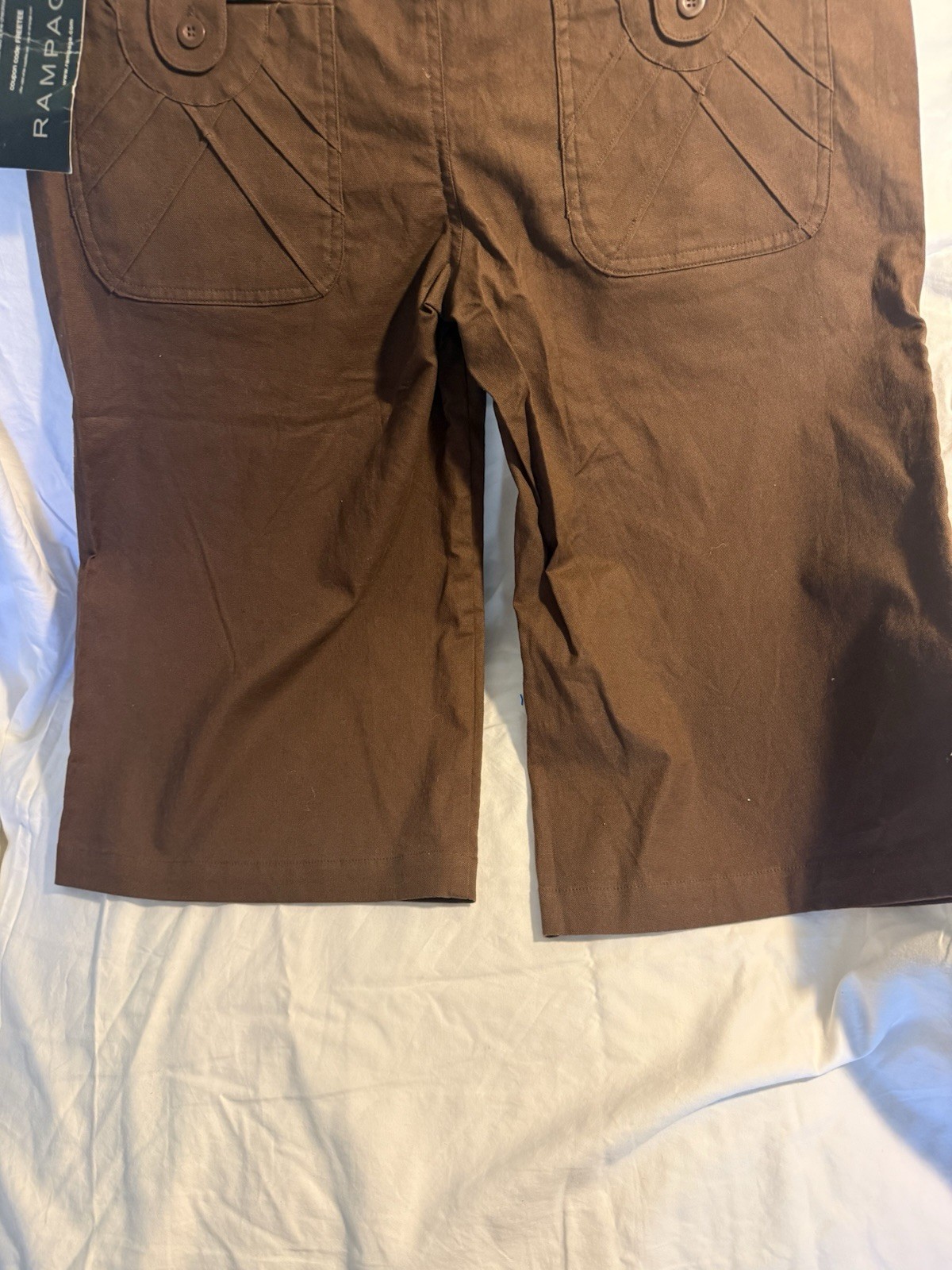 VTG 90S Rampage Sz11 NWTS Brown wide leg Cropped gaucho Shorts Rare Hippie capri