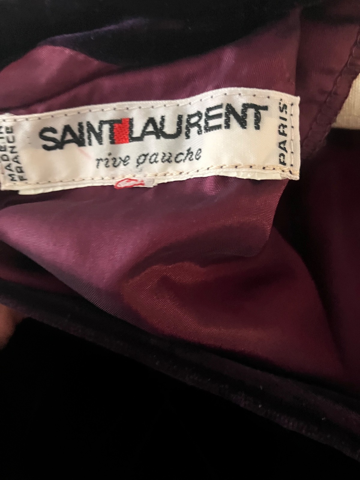 Saint Laurent Rive Gauche YSL Deep Purple Vintage Velvet Dress