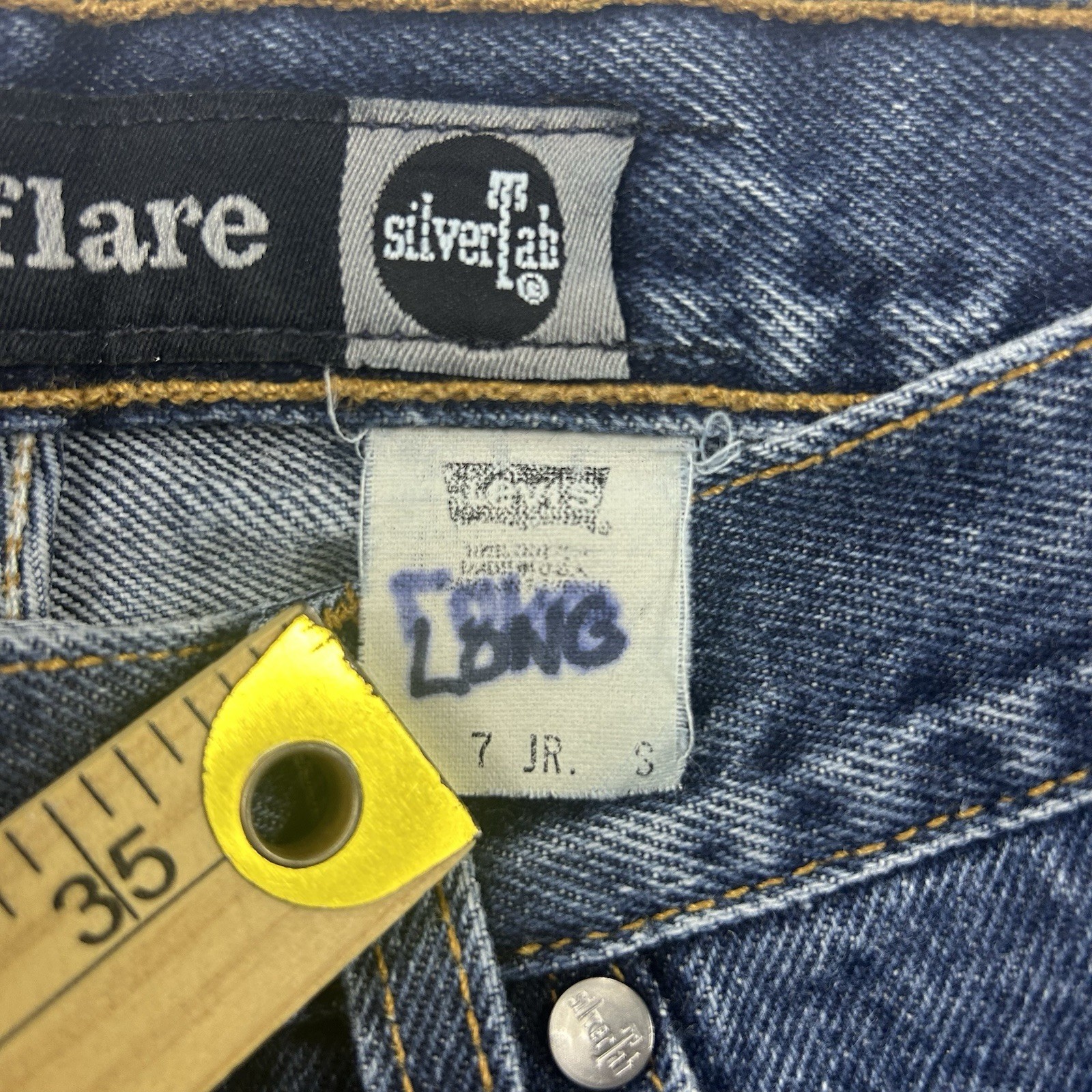 Vintage Levi’s SilverTab Hipster Flare Jeans Women’s 7 Juniors Y2K Blue 1998 90s
