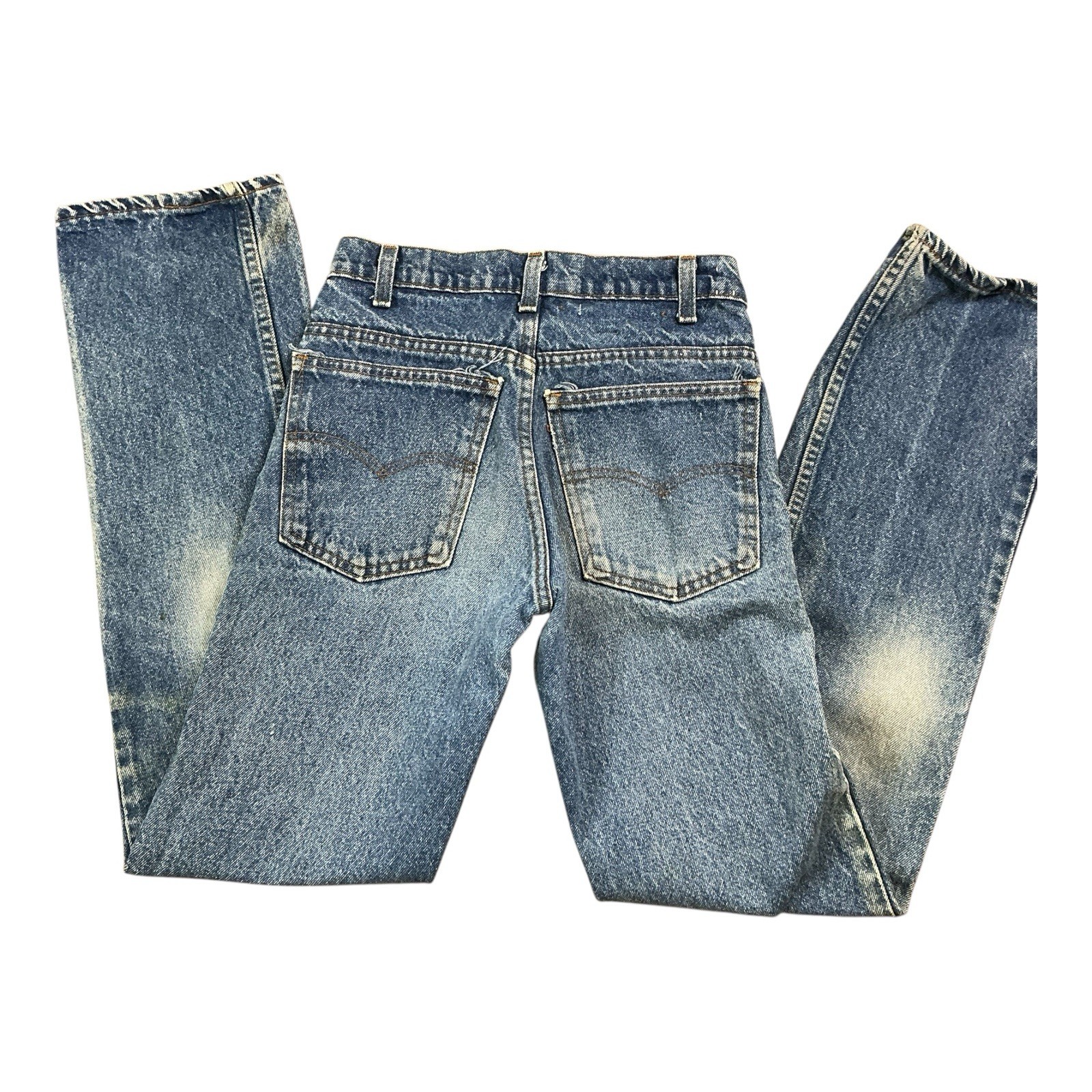Vintage Levi’s 80s orange tab straight leg medium wash jeans 23×30 USA