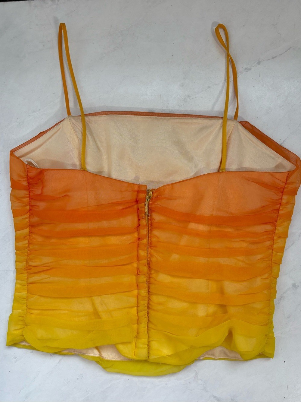 Vintage Union Made Size 9 Yellow Orange Ombré 2 Piece Formal Set Party Travel