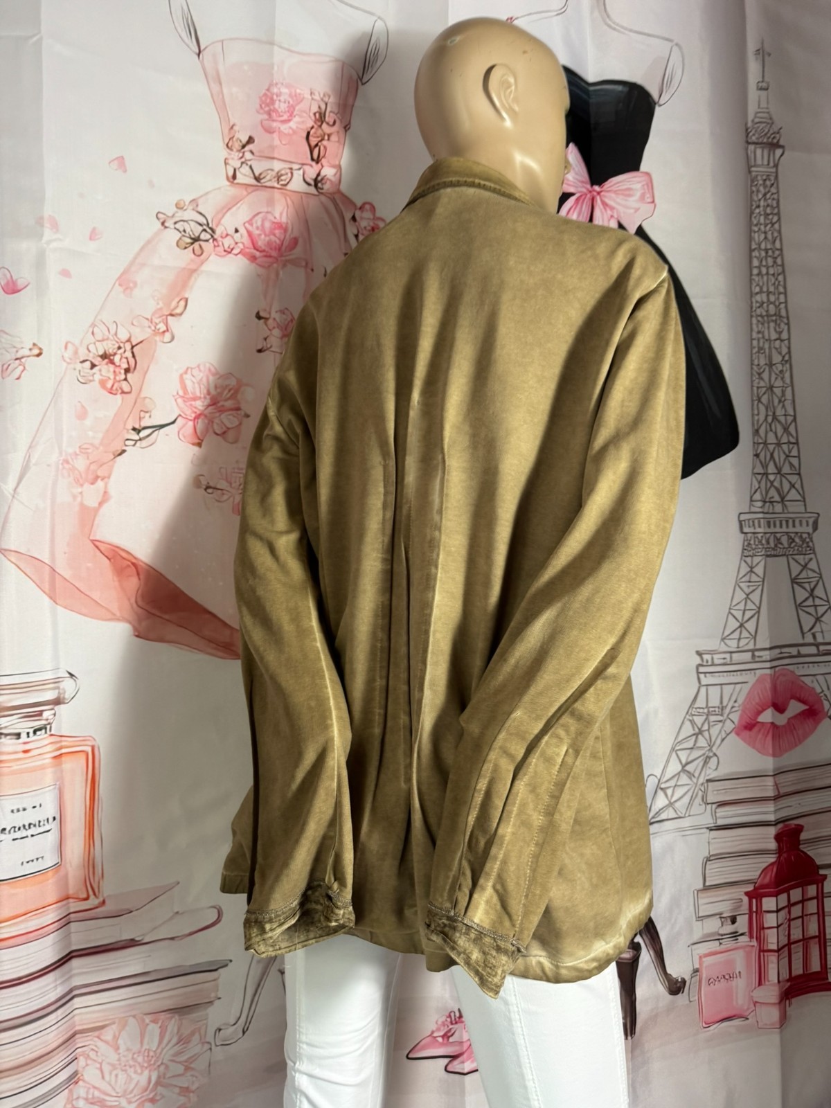 Bottega Designer Sweat Jacket Made in Italy Art to Wear Script Print Size 44 46