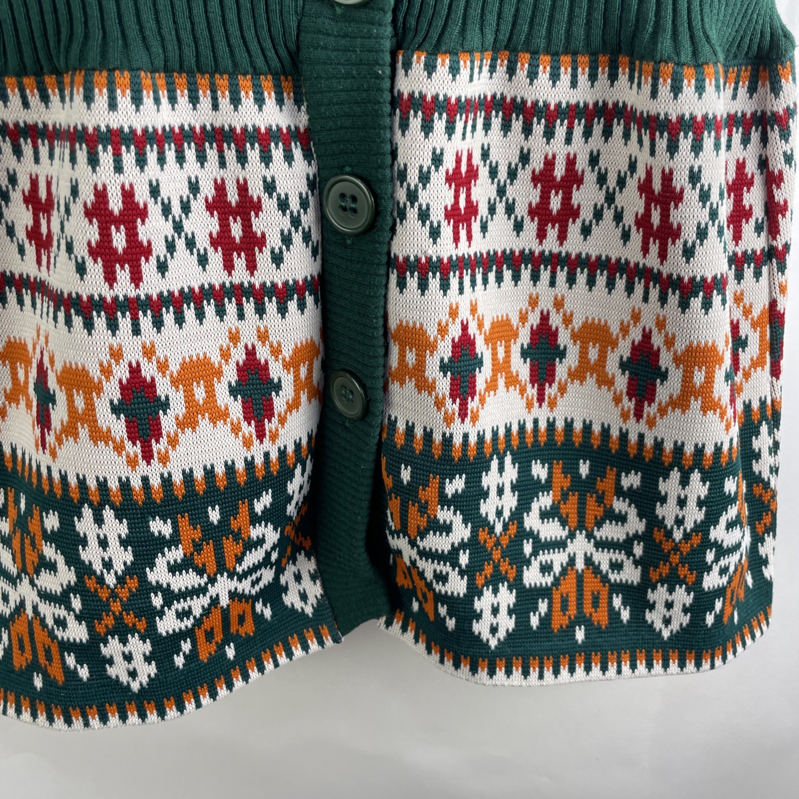 VTG J.C. Penney Acrylic Fair Isle Button Front Tunic Vest Women&rsquo;s Small