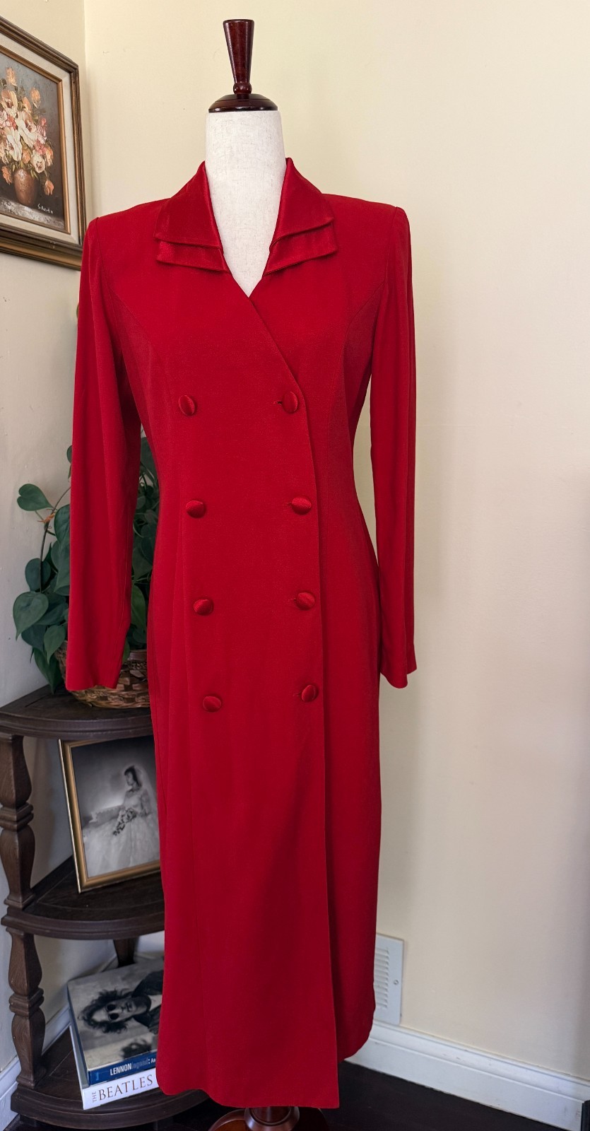 Vintage 90s J. Taylor New York Double Breasted Red Blazer Dress sz 6