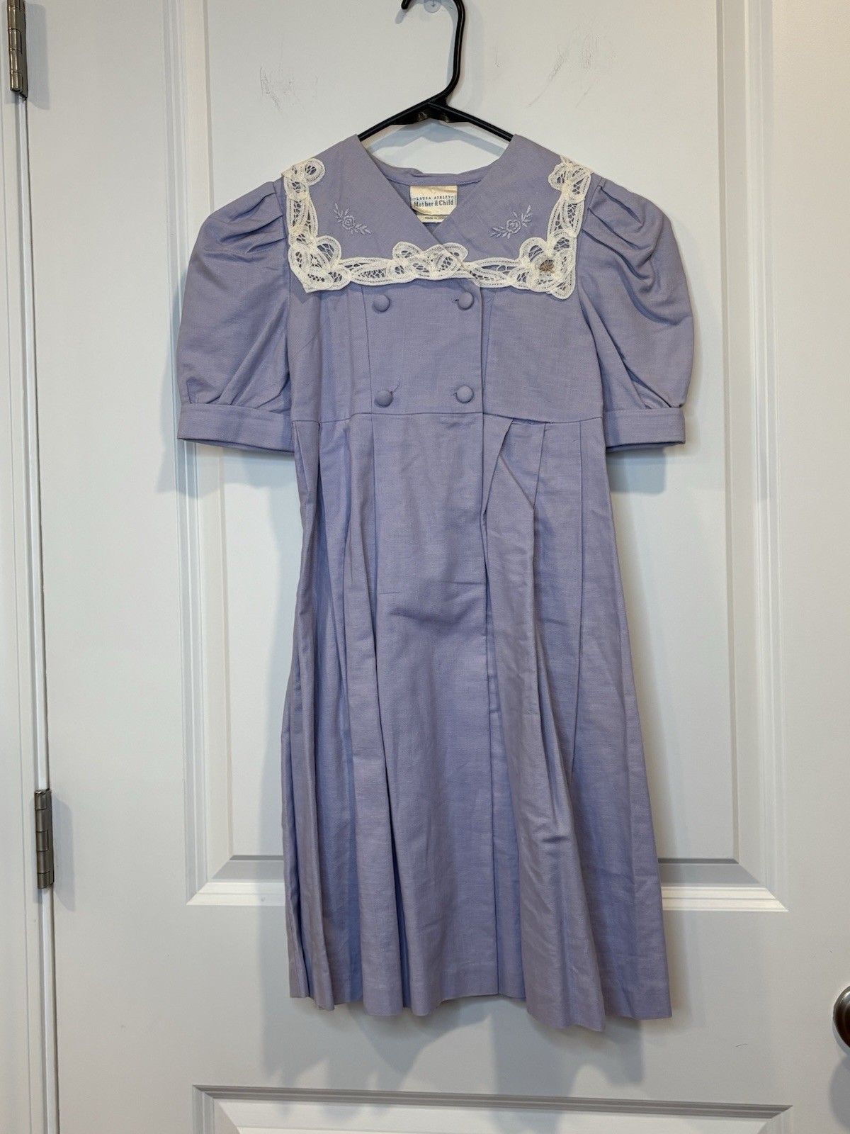 Vtg Laura Ashley Mother & Child Set Dresses Lace Cottage Core 80s Sz 8 Kids 6yrs