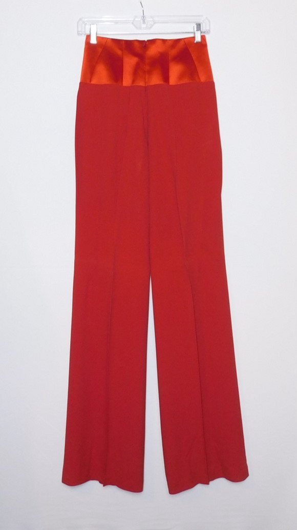 NWT Vtg Christian Lacroix Bazar Red High-Waisted Wide-Leg Trouser Pants Size 38