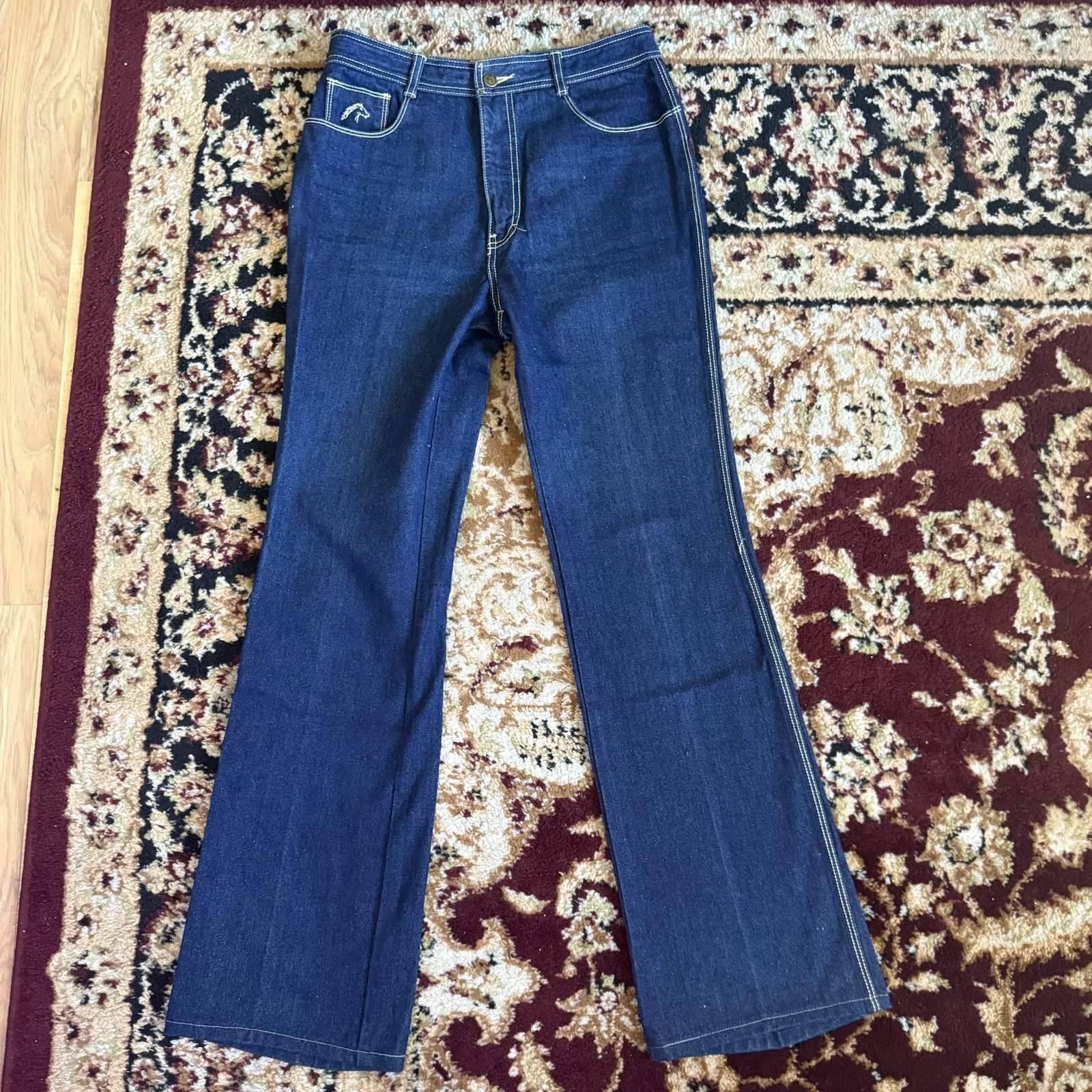 Vintage 70s 80s Jordache Jeans Womens L Horse Head USA Dark Wash Size 33 L