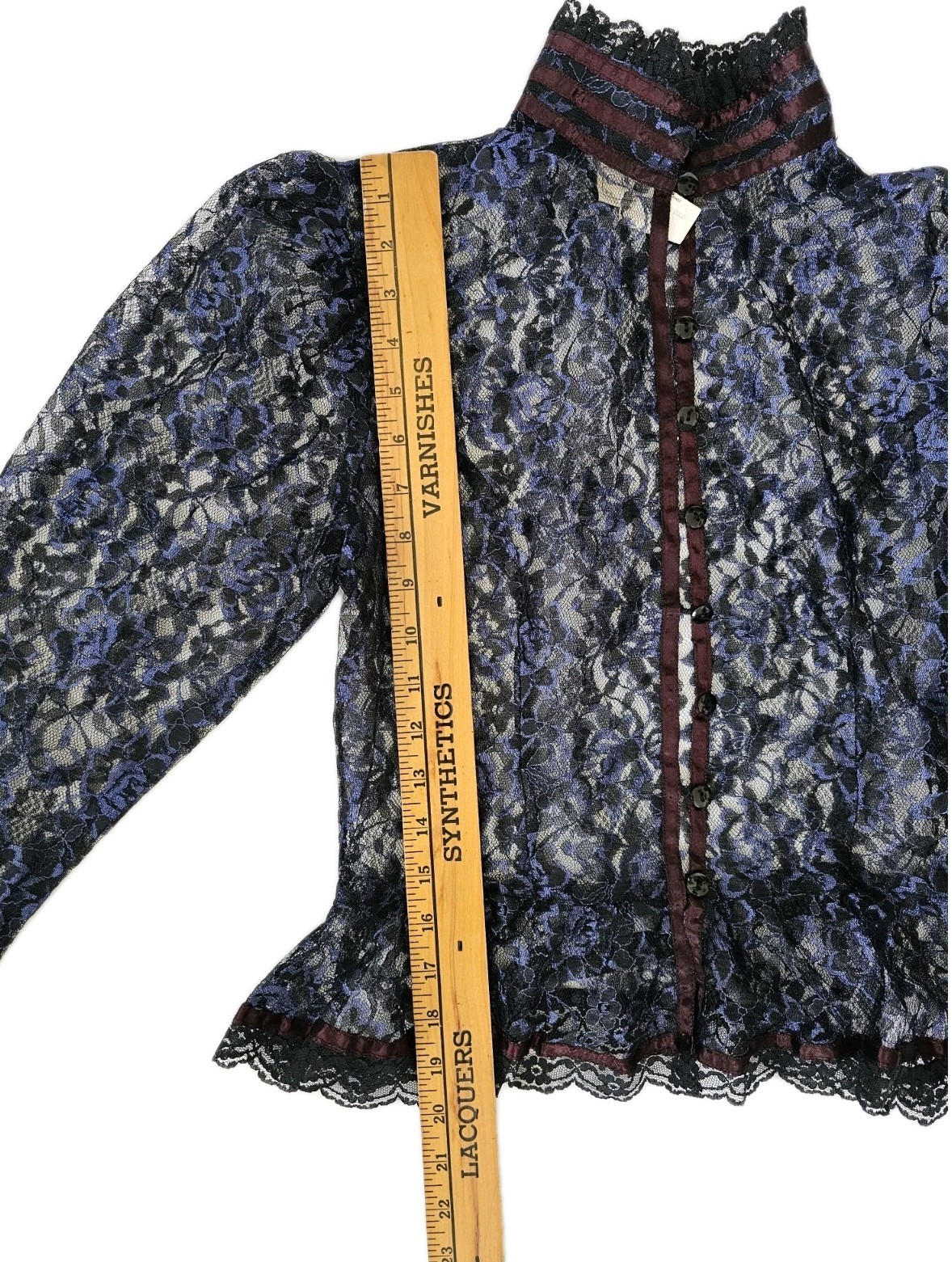 Gunne Sax Gunnies Jessica Mcclintock Victorian Sheer Lace Jacket Top XS/S