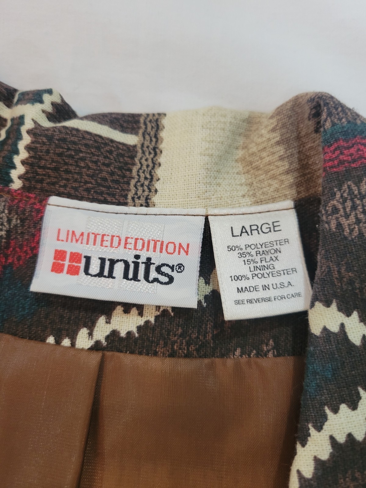 Southwestern Oversized Blazer Jacket Womens L Earth Tone Aztec 90s UNITS