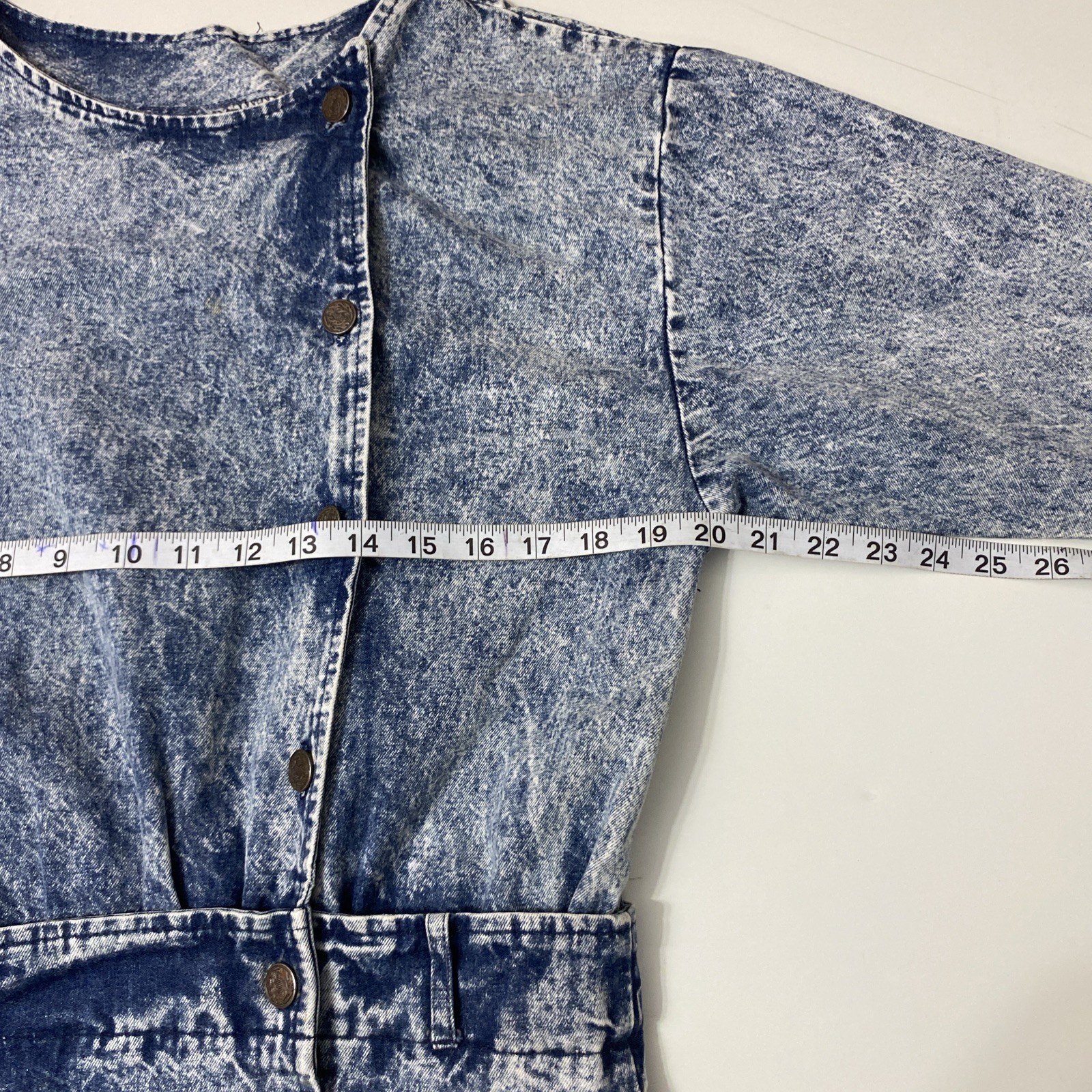Vintage Landon West 1980s Blue Denim Shirt Dress 100% Cotton Size 7/8