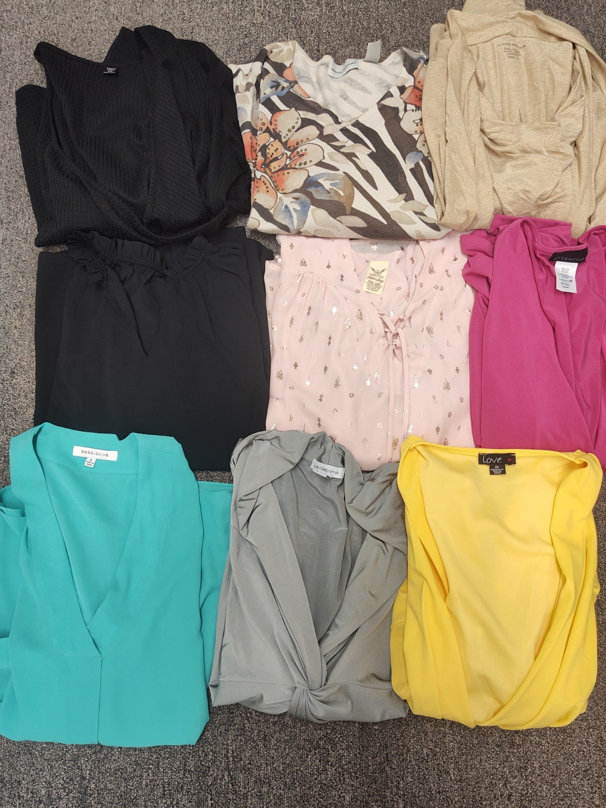 Lot of 9 Women&rsquo;s Career Casual Blouses Tops XL & Juniors XXL