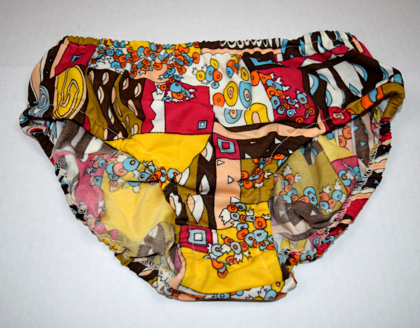 Swimsuit Bikini VTG 60s Pop Art Patchwork Bikini Sz 10 XS/S French Canadian