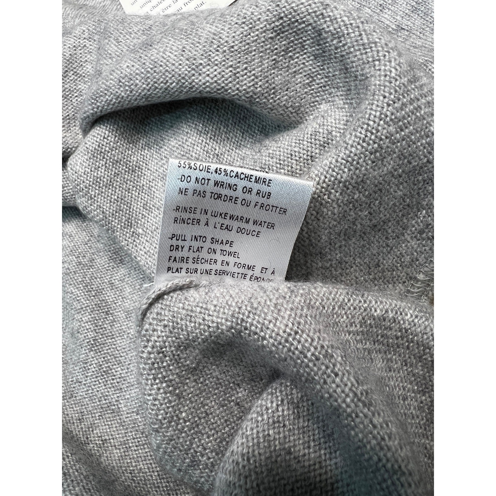 PRINTEMPS *Mint Condition* Vintage S Grey Silk Cashmere Boatneck Knit Top -1990s