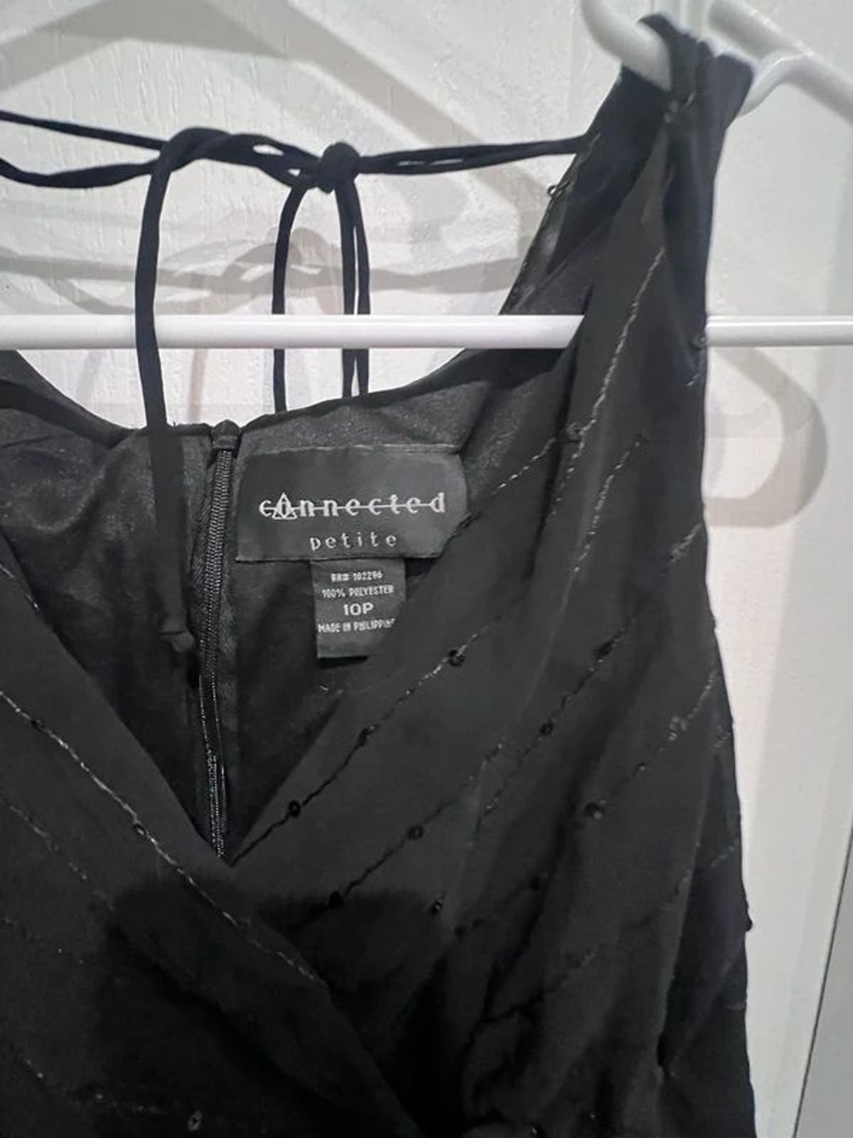 Connected Petite Black Sleeveless Chiffon Cocktail Dress Size 10P