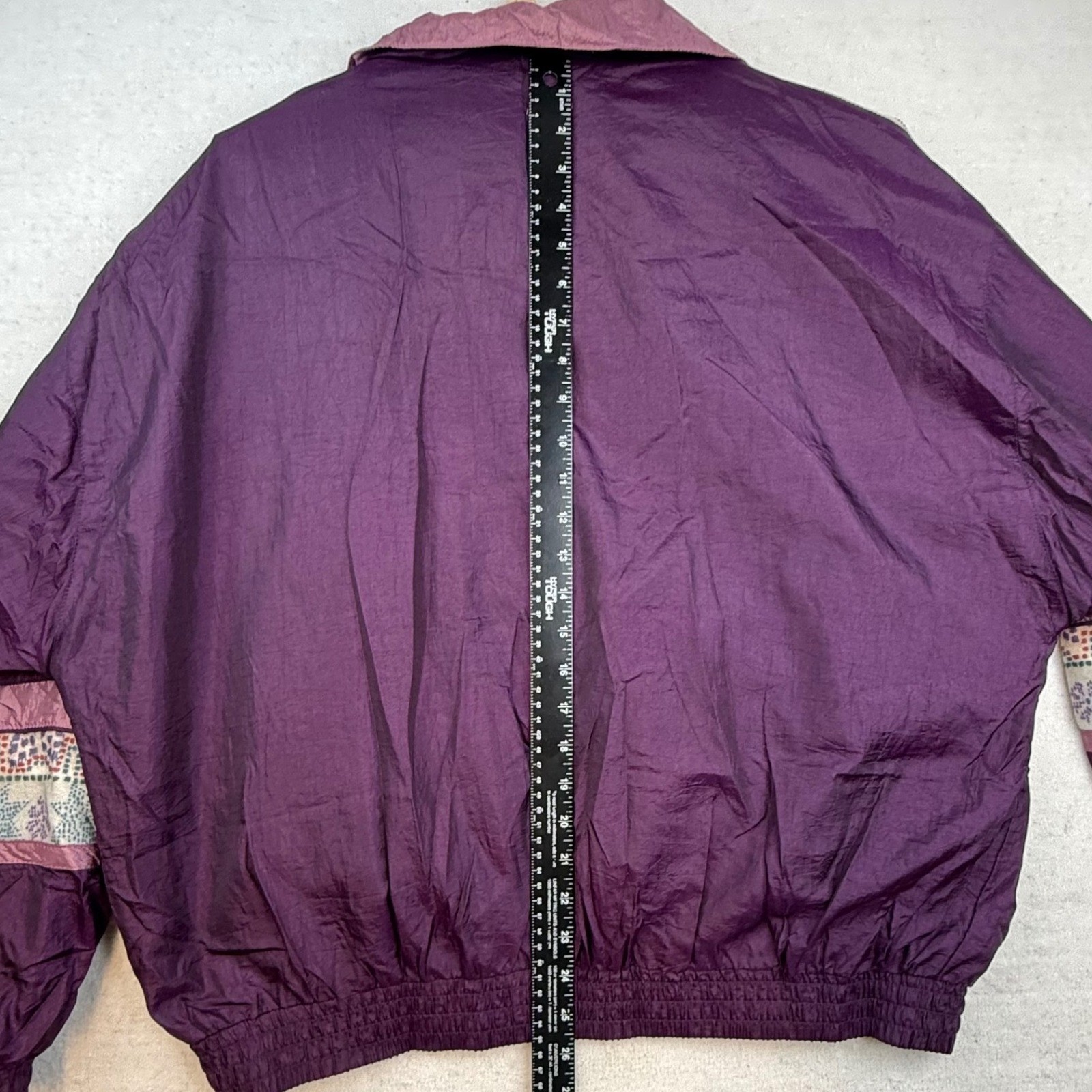 VTG 90s Purple Windbreaker Bomber Jacket XL eclectic street wear Y2K old school