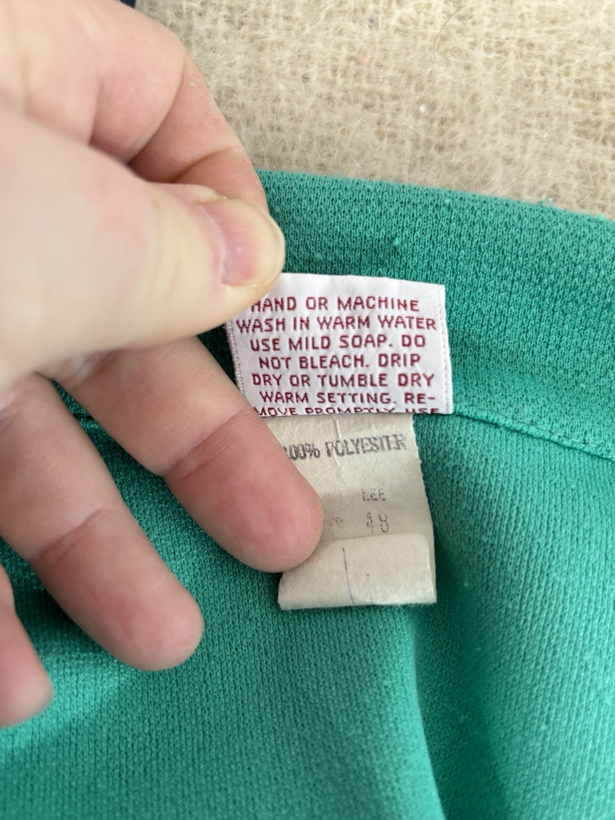 Vintage Lady Graff Jacket Green Pockets Large Button Front Textured