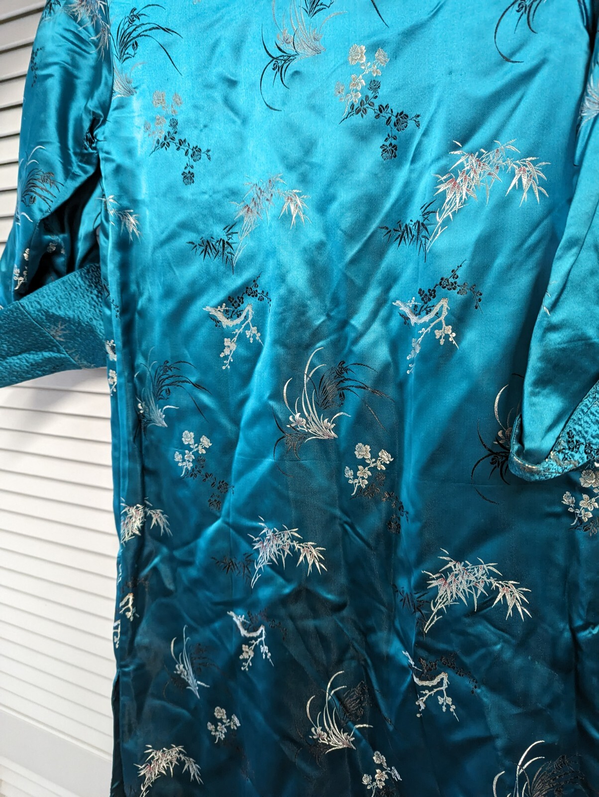 Fancy Vintage Chinese Silk Embroidered Styled Dress By Peony Brand Small ?