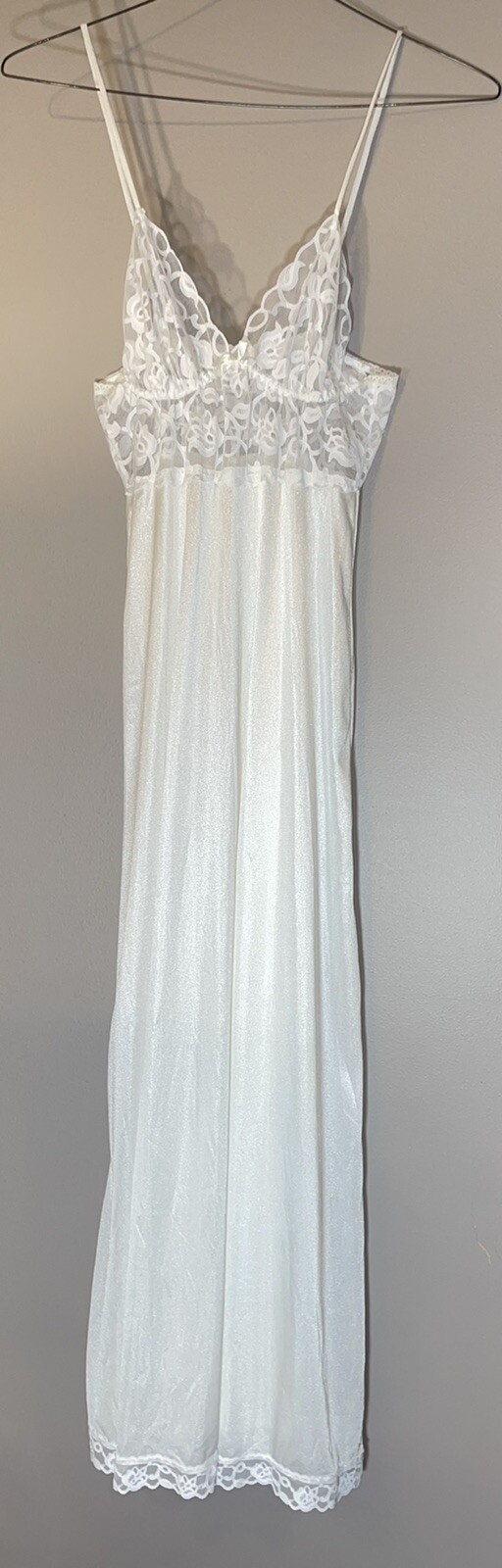 Pandora Nightgown Lingerie by Chic Vintage White Lace Bridal Honeymoon Small