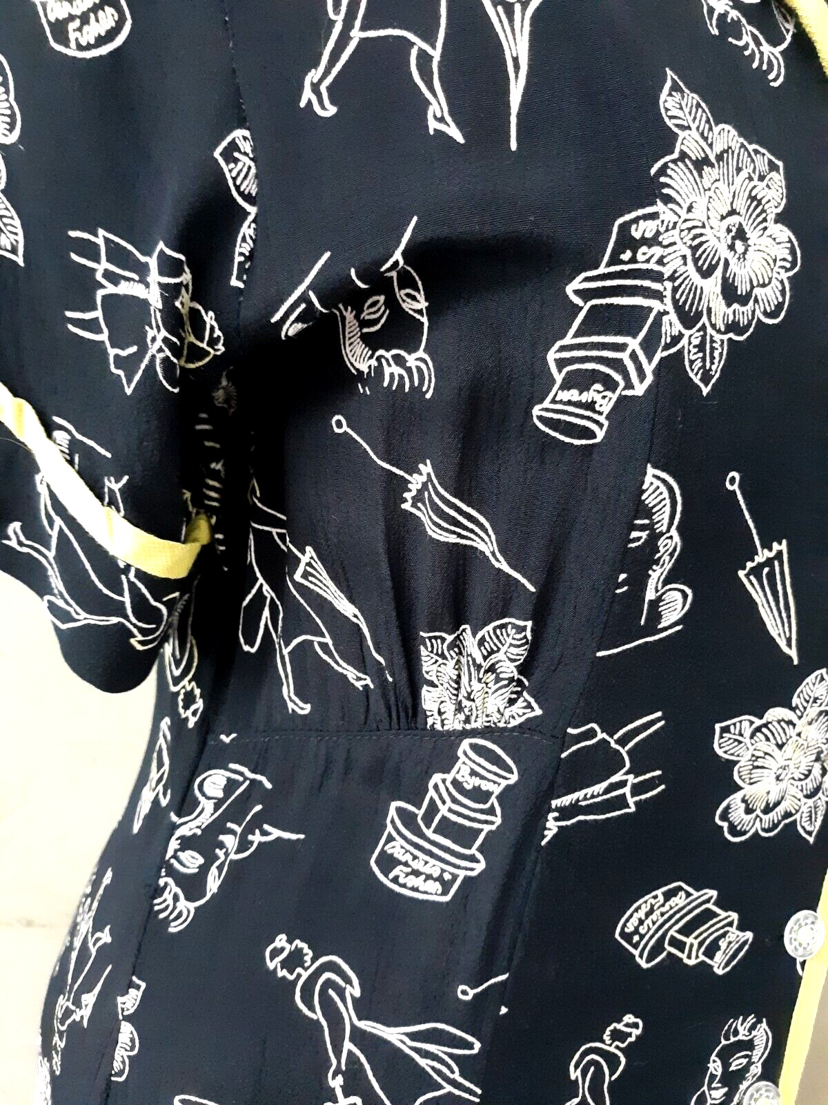 Jeffrey & Dara Vintage Retro 50&rsquo;s Pinup Style Rayon Dress Size 10