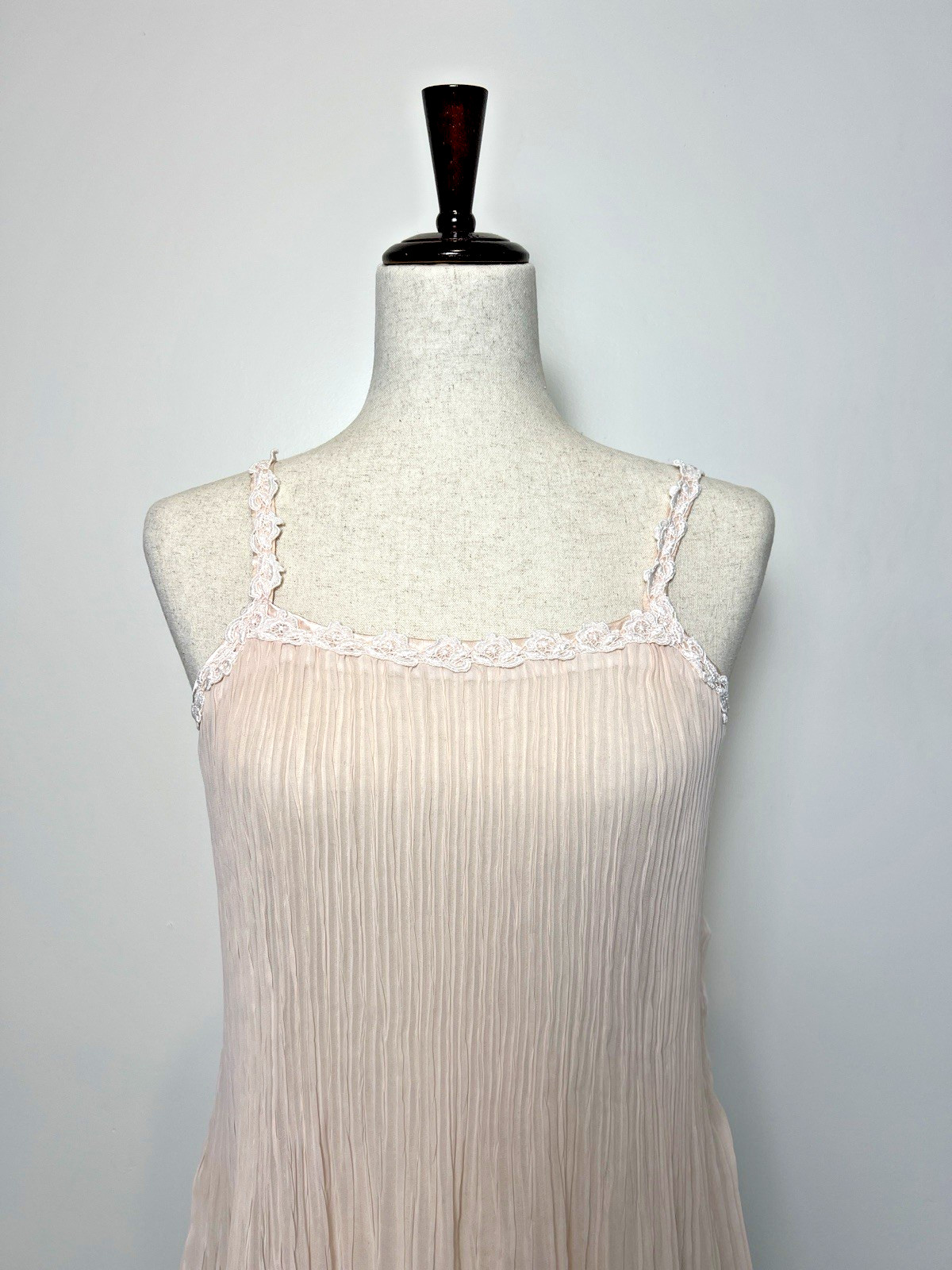 Vintage Embry Light Peach Pleated Sheer Babydoll Nightgown Women&rsquo;s S